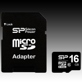 Карта памет Silicon Power microSDHC Card 16GB Class 10 с адаптер 0