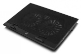 Охладител за лаптоп EWENT EW-1253 с два вентилатора, USB хъб, черна 0