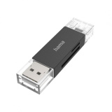 HAMA USB четец на карти OTG USB-A/ USB-C USB 3.2 SD/microSD 0